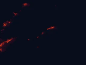 Satellite night-light map of the 50 km around Carterton, with Masterton, Upper Hutt and Paraparaumu marked