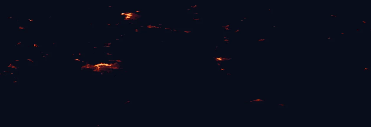 Satellite night-light map of the 100 km around Stabbursdalen National Park, with Alta and Hammerfest marked
