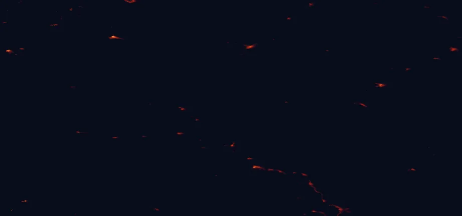 Satellite night-light map around Dovre National Park