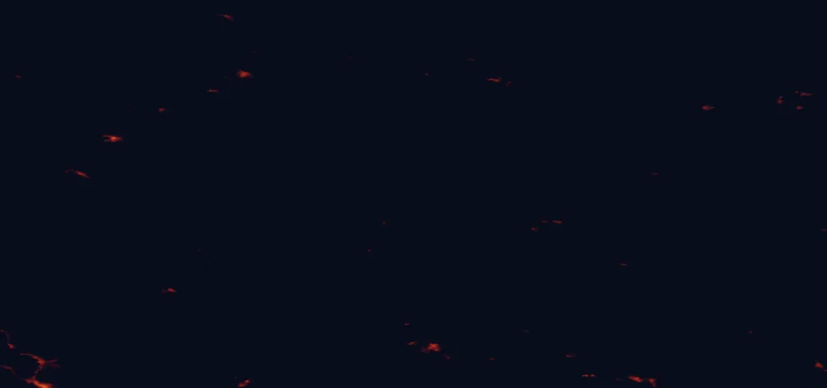 Satellite night-light map around Gutulia National Park