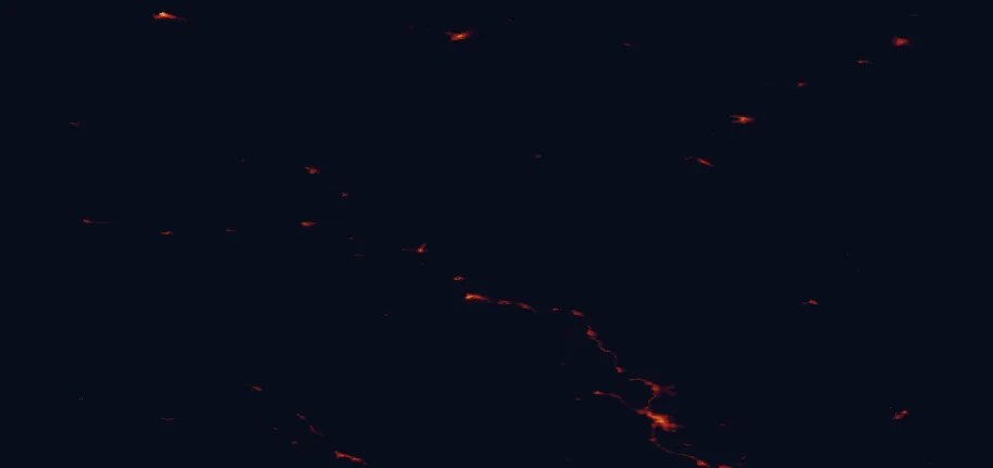 Satellite night-light map around Rondane National Park