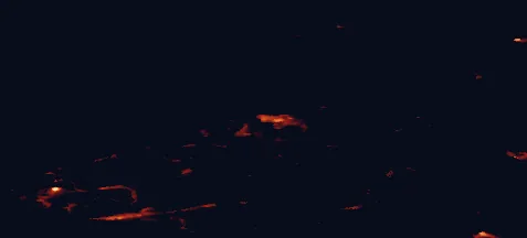 Satellite night-light map of the 50 km around Kristiansund, with Molde and Aure marked