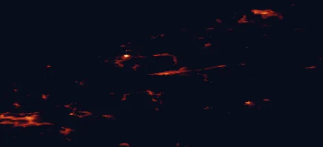 Satellite night-light map of the 50 km around Molde, with Kristiansund and Haram marked