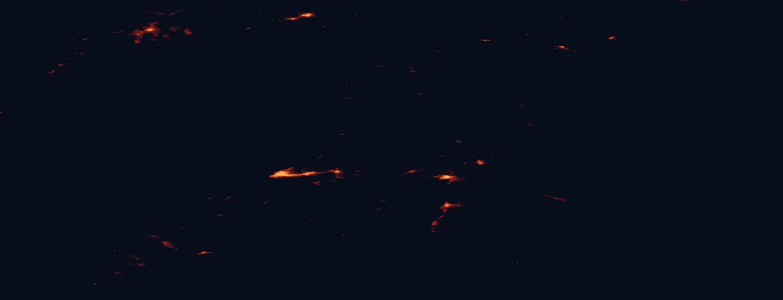 Satellite night-light map around Sjunkhatten National Park