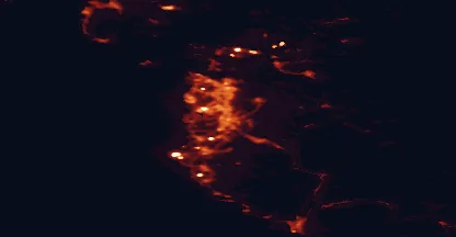 Satellite night-light map of the 50 km around Sandnes, with Stavanger, Sola and Time marked