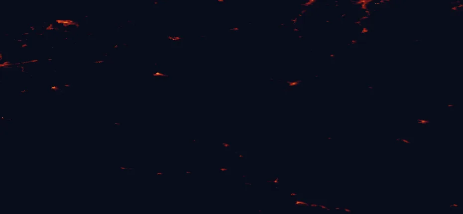 Satellite night-light map around Dovrefjell-Sunndalsfjella National Park