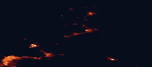 Satellite night-light map of the 50 km around Levanger, with Trondheim, Verdal and Stjørdalshalsen marked