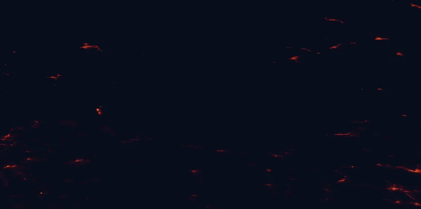 Satellite night-light map around Hardangervidda National Park