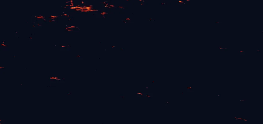 Satellite night-light map of the 100 km around Jostedalsbreen National Park, with Ålesund, Førde and Volda marked