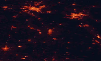Satellite night-light map of the 50 km around Inowrocław, with Bydgoszcz, Toruń and Fordon marked