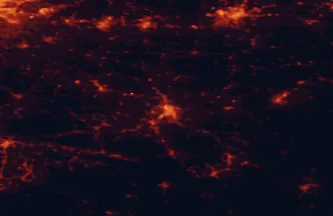 Satellite night-light map of the 50 km around Nowy Sącz, with Tarnów, Gorlice and Bochnia marked