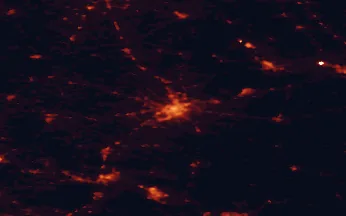 Satellite night-light map of the 50 km around Radom, with Starachowice, Skarżysko-Kamienna and Pionki marked