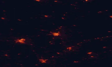 Satellite night-light map of the 50 km around Łomża, with Ostrołęka, Zambrów and Ostrów Mazowiecka marked