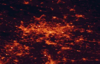 Satellite night-light map of the 50 km around Katowice, with Sosnowiec, Bytom and Chorzów marked