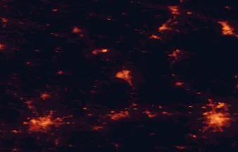 Satellite night-light map of the 50 km around Mielec, with Rzeszów, Tarnów and Dębica marked