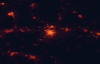 Satellite night-light map of the 50 km around Rzeszów, with Mielec, Dębica and Krosno marked