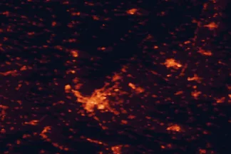 Satellite night-light map of the 50 km around Pezinok, with Bratislava, Petržalka and Trnava marked