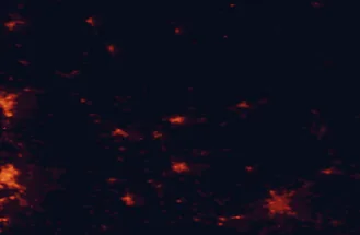 Satellite night-light map of the 50 km around Humenné, with Uzhhorod, Michalovce and Snina marked