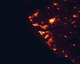 Satellite night-light map of the 50 km around Cadiz, with Jerez de la Frontera, San Fernando and El Puerto de Santa María marked
