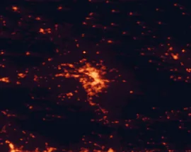 Satellite night-light map of the 50 km around Granada, with Armilla, Zubia and Albolote marked