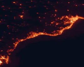 Satellite night-light map of the 50 km around Marbella, with Málaga, Mijas and Fuengirola marked