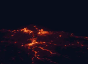 Satellite night-light map of the 50 km around Gijón, with Oviedo, Avilés and Sama marked