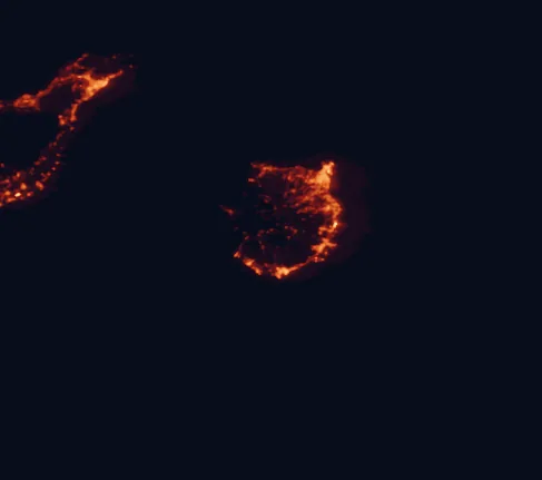Satellite night-light map of the 100 km around Pilancones Natural Park, with Las Palmas de Gran Canaria, Telde and Santa Lucía marked
