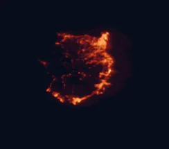 Satellite night-light map of the 50 km around Santa Lucía, with Las Palmas de Gran Canaria, Telde and Agüimes marked