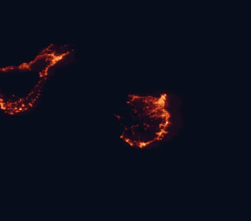 Satellite night-light map of the 100 km around Tamadaba Natural Park, with Las Palmas de Gran Canaria, Telde and Santa Cruz de Tenerife marked