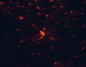 Satellite night-light map of the 50 km around Albacete, with La Roda, Tarazona de la Mancha and Quintanar del Rey marked