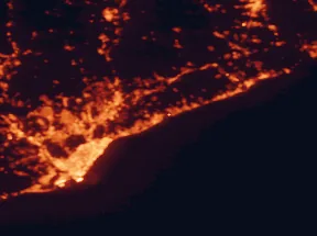 Satellite night-light map of the 50 km around Mataró, with Barcelona, Badalona and L'Hospitalet de Llobregat marked