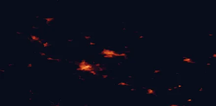 Satellite night-light map of the 50 km around Falun, with Borlänge, Hedemora and Hofors marked