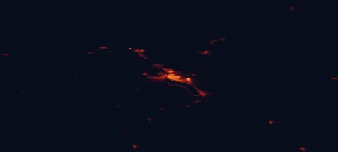 Satellite night-light map around Östersund