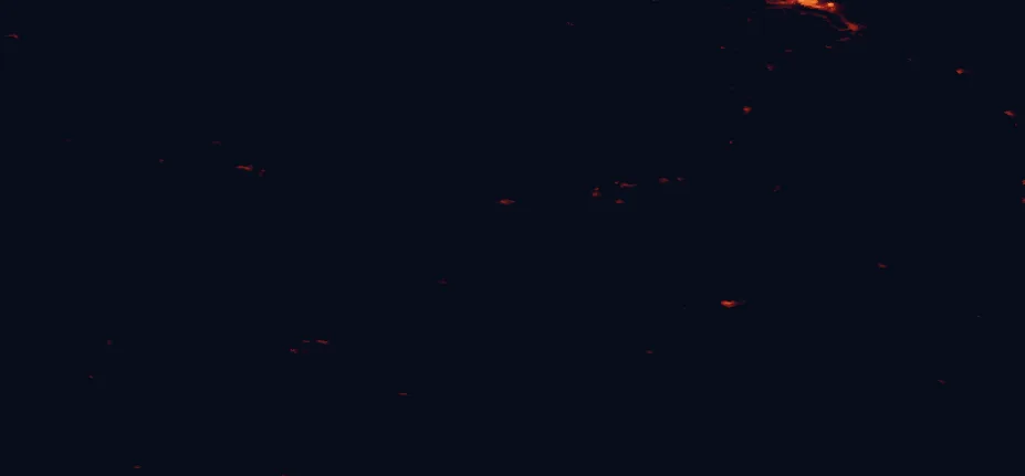 Satellite night-light map around Sonfjället National Park