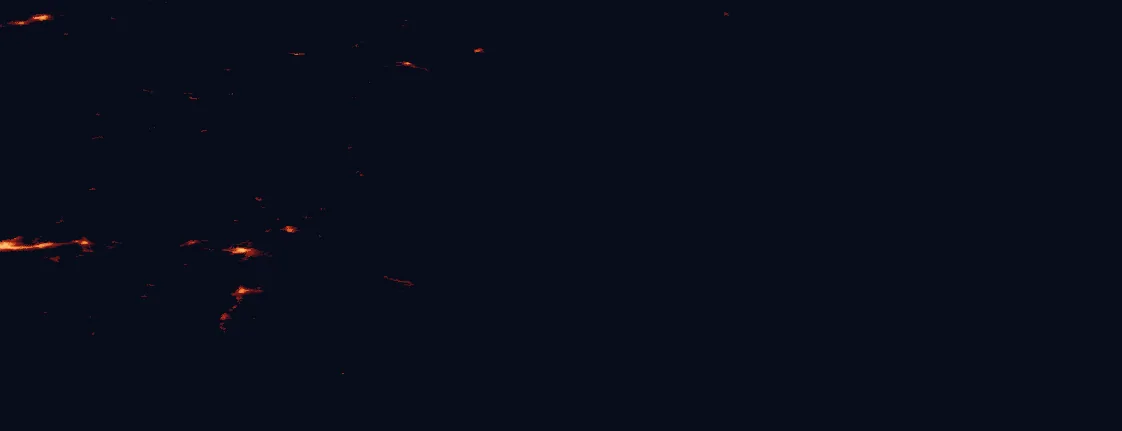 Satellite night-light map around Padjelanta National Park