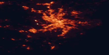 Satellite night-light map of the 50 km around Huddinge, with Stockholm, Sollentuna and Haninge marked