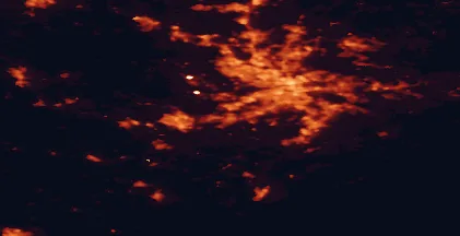 Satellite night-light map of the 50 km around Tumba, with Stockholm, Huddinge and Sollentuna marked