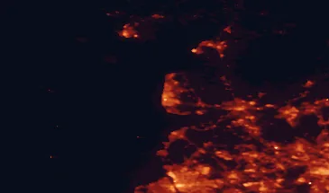 Satellite night-light map of the 50 km around Blackpool, with Preston, Liverpool and Birkenhead marked