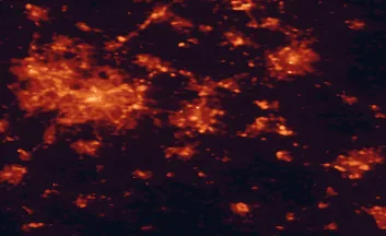 Satellite night-light map of the 50 km around Coventry, with Birmingham, Leicester and Wolverhampton marked