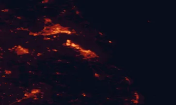 Satellite night-light map of the 50 km around Grimsby, with Kingston upon Hull, Lincoln and Scunthorpe marked