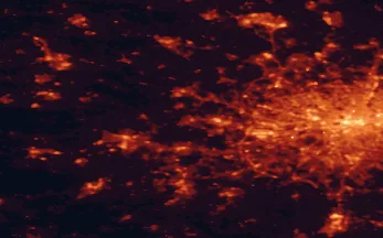 Satellite night-light map of the 50 km around Maidenhead, with London, Reading and Slough marked