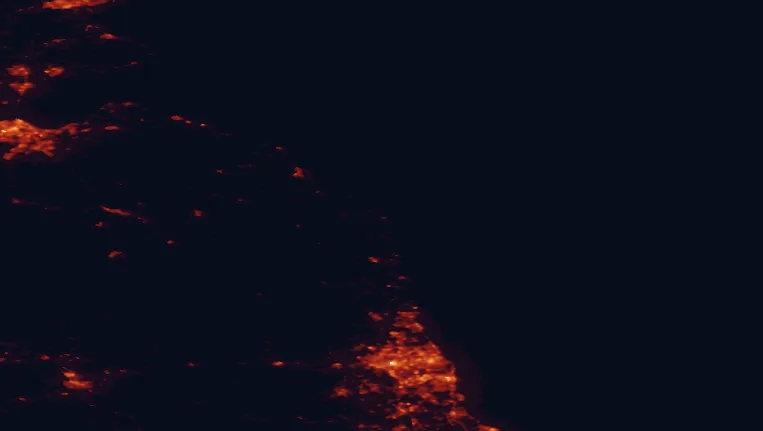 Satellite night-light map of the 100 km around the Northumberland Coast, with Newcastle upon Tyne, Sunderland and South Shields marked