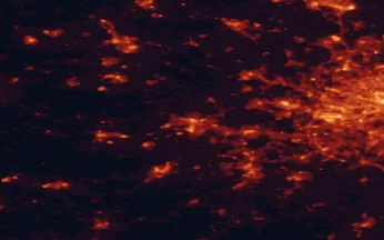 Satellite night-light map of the 50 km around Reading, with Slough, High Wycombe and Oxford marked