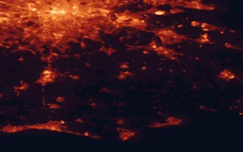 Satellite night-light map of the 50 km around Royal Tunbridge Wells, with London, Brighton and Islington marked