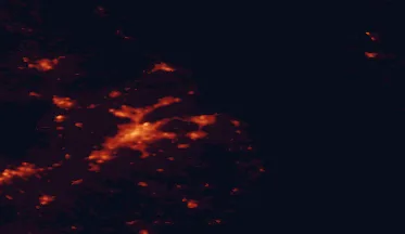 Satellite night-light map of the 50 km around Bangor, with Belfast, Newtownabbey and Castlereagh marked