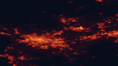 Satellite night-light map of the 50 km around Cumbernauld, with Glasgow, East Kilbride and Coatbridge marked