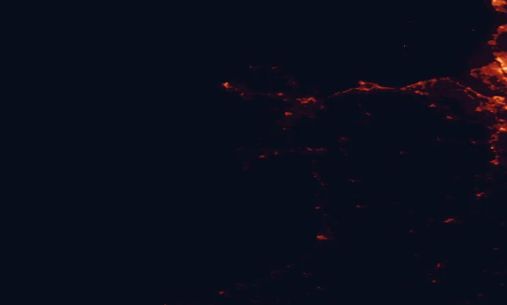 Satellite night-light map of the 100 km around the Llŷn Peninsula, with Buckley, Wallasey and Colwyn Bay marked