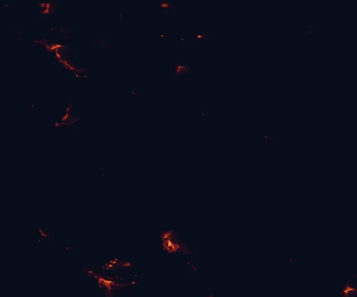 Satellite night-light map of the 100 km around Apache-Sitgreaves National Forests, with Show Low and Safford marked
