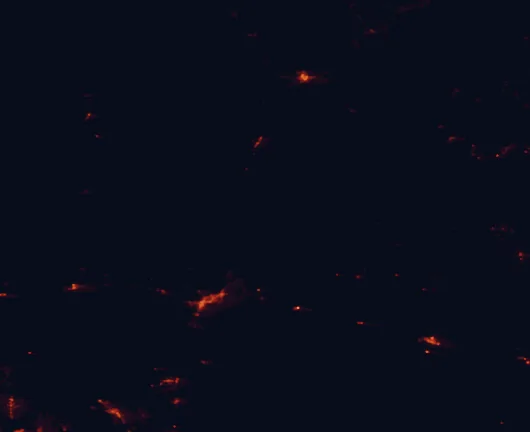 Satellite night-light map of the 100 km around Flagstaff Area National Monuments, with Flagstaff, West Sedona and Sedona marked