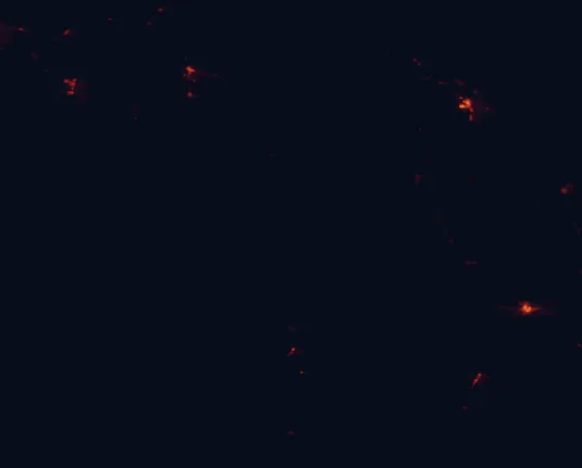 Satellite night-light map around Kaibab National Forest